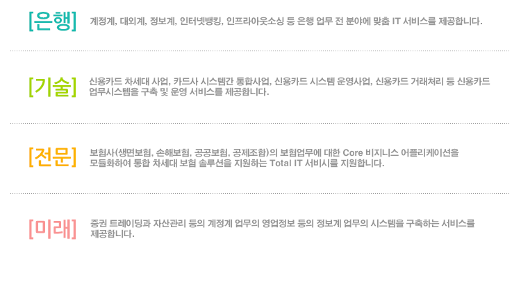 금융부문 주요서비스